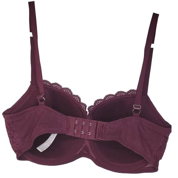 Victoria's Secret Burgundy Dream Angels Lined Demi/Demi Double Size 32DDD - Picture 3 of 7